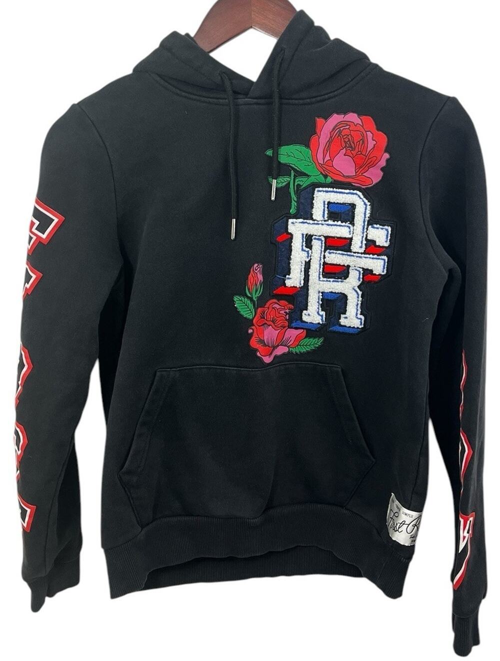 First Row Sweatshirt Hoodie Black Small Multicolor y2k Whimsygoth Streetwear